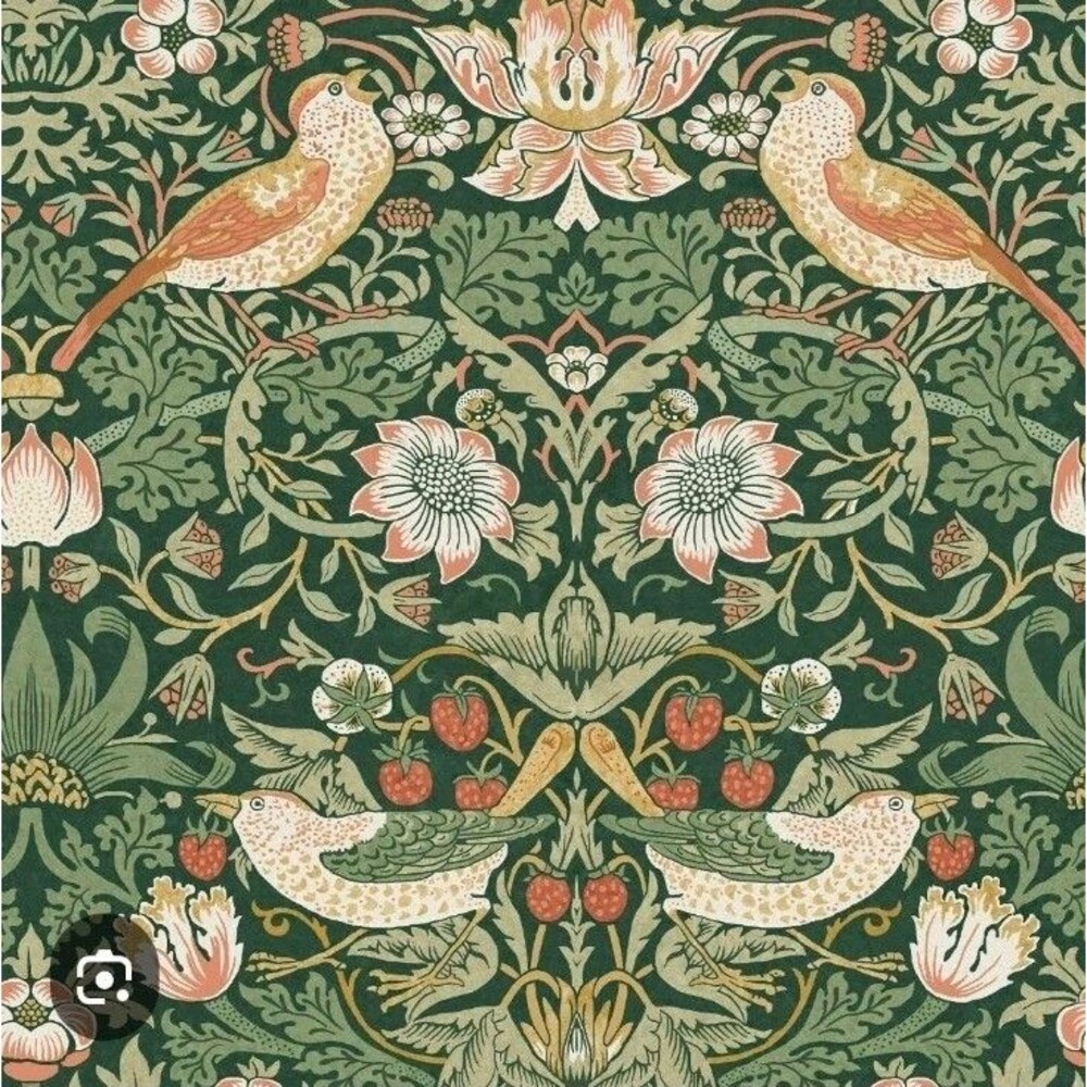 Morris & Co. Strawberry Theif  Green Wallpaper Roll Unopened